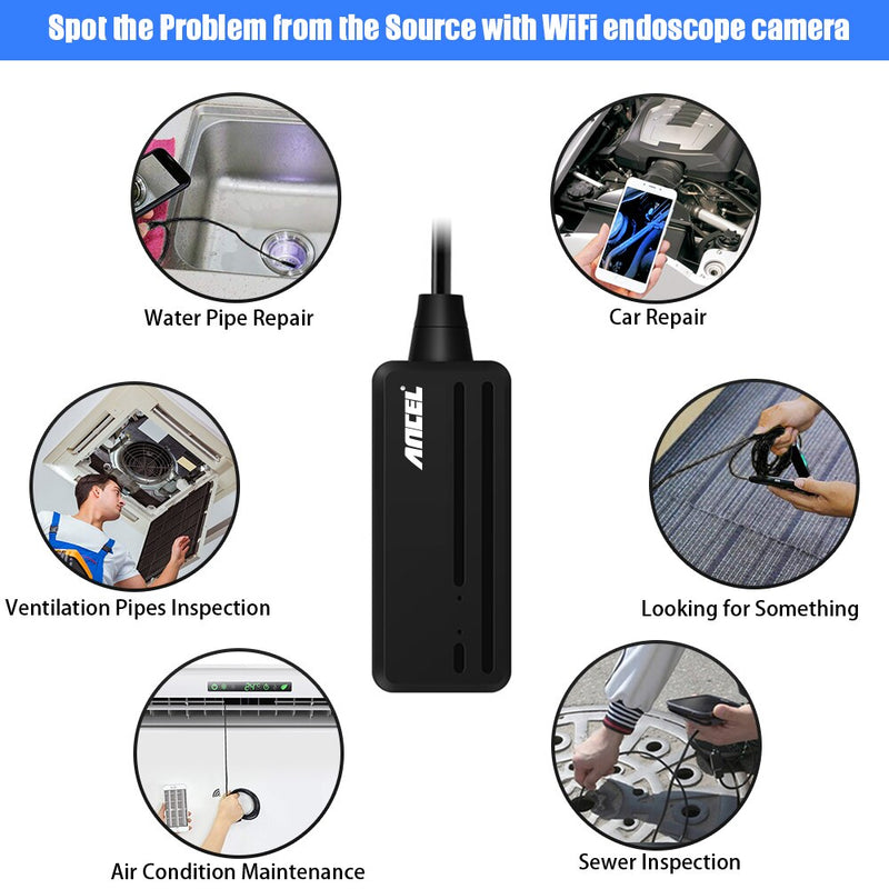 Endoscope Camera Ancel WIFI 5.5MM USB Inspection Camera 1080P iPhone A
